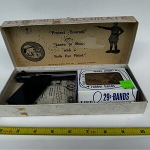 Vintage Bullseye Pistol rubberband